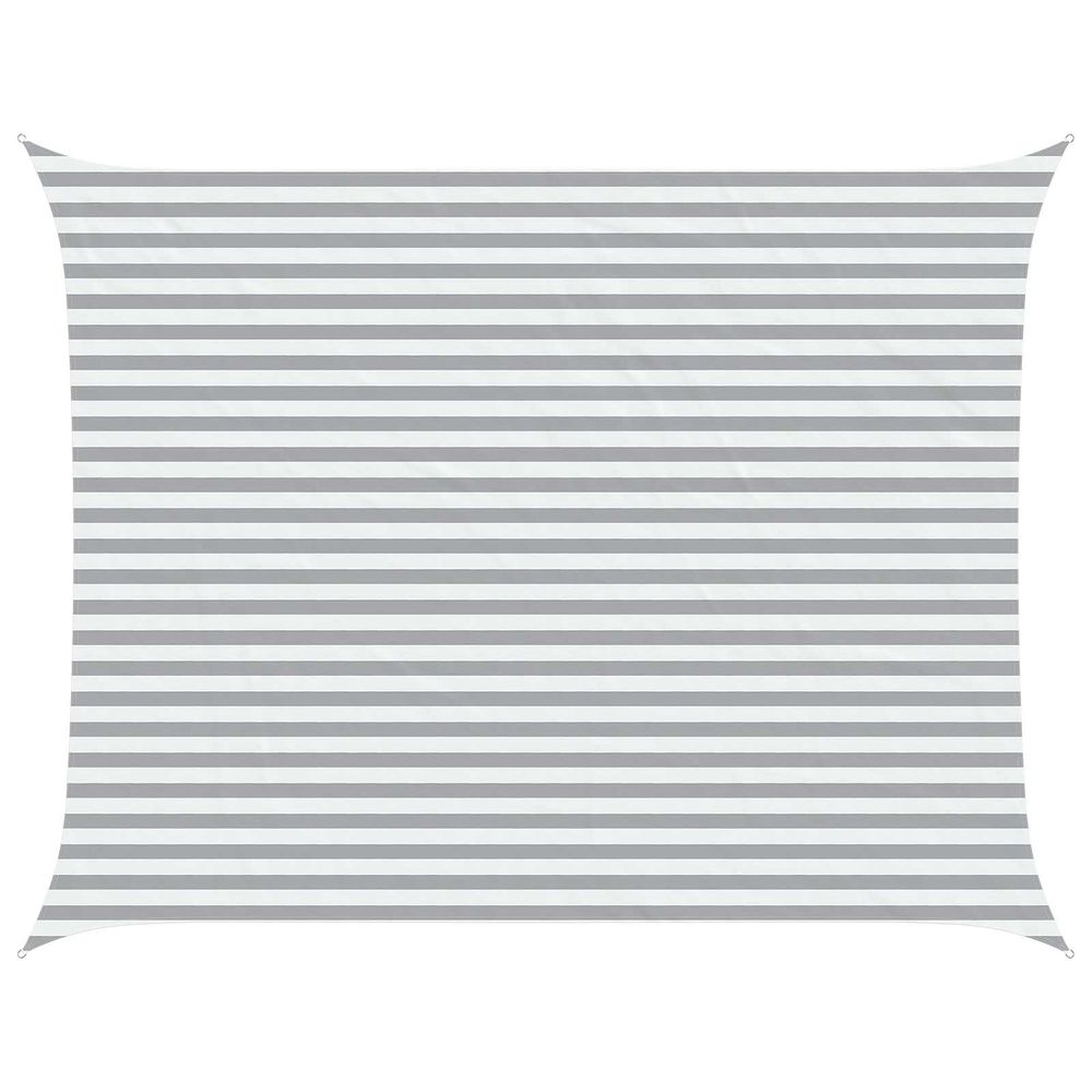 Voile d'ombre gris clair et blanc 3,5 x 4,5 m