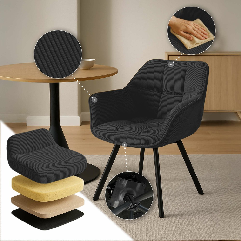 Chaise de salle à manger jordi cord