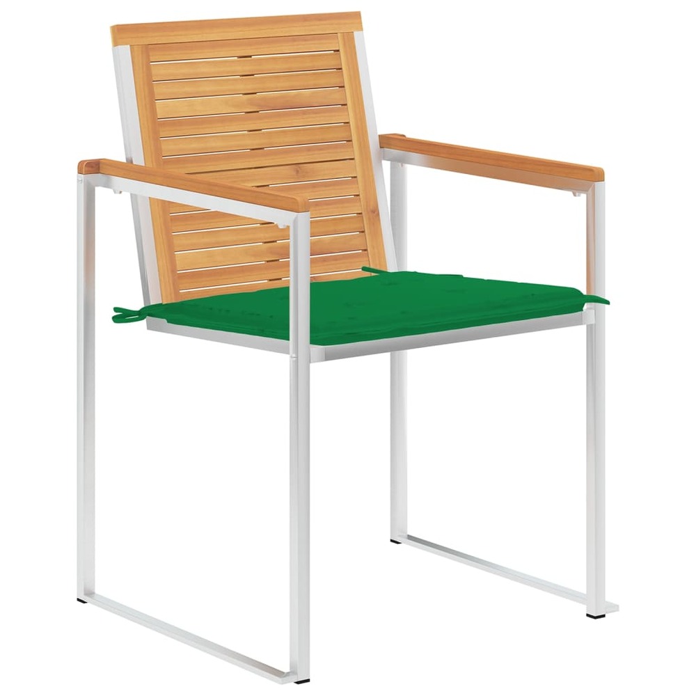 Chaises de jardin lot de 8 avec coussins bois de teck massif