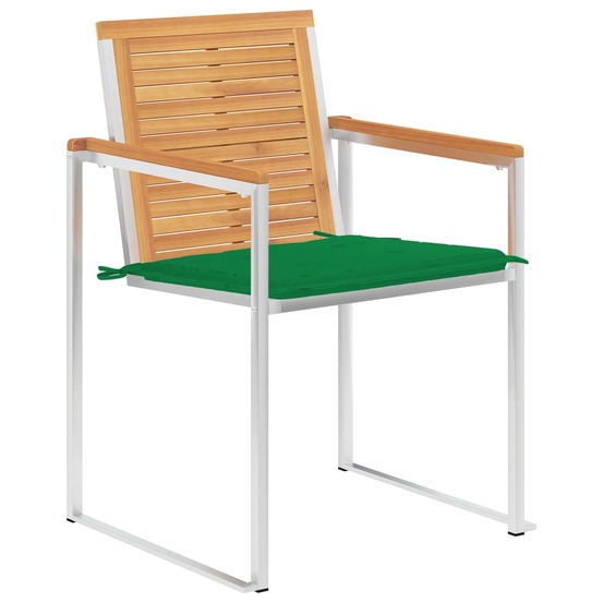 Chaises de jardin lot de 8 avec coussins bois de teck massif