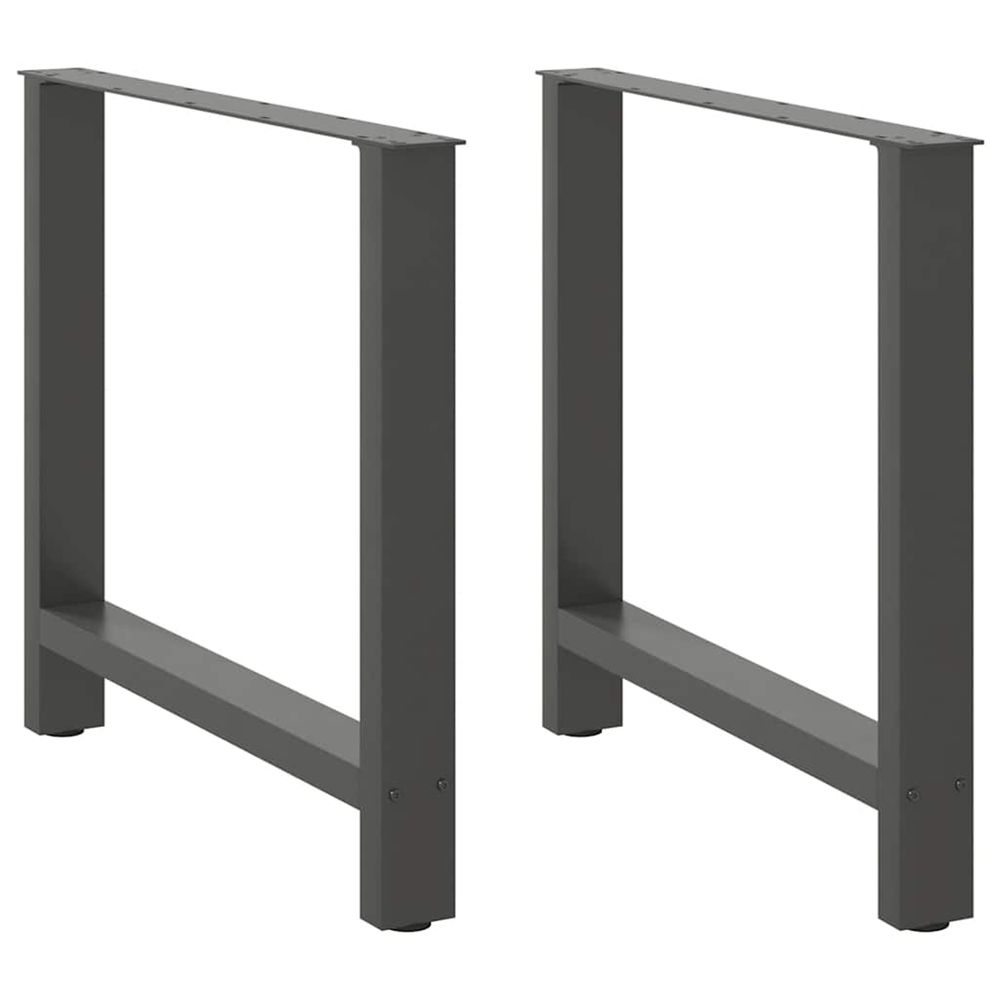 Pieds de table à manger anthracite 2 pièces 80 x (72-73) cm acier