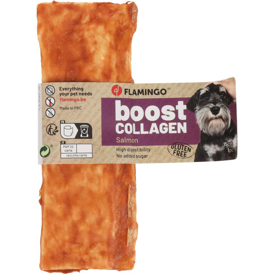 Friandises boost lanières avec saumon & collagène 30 g pour chien