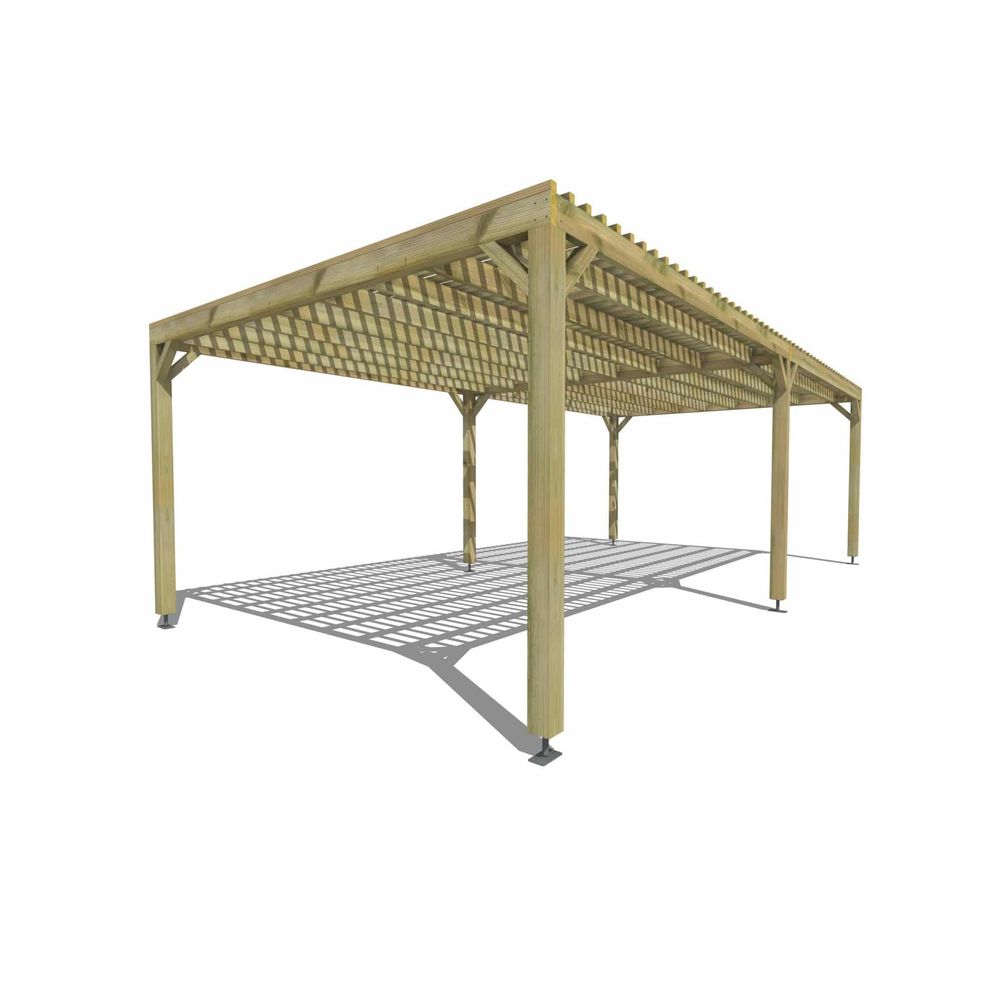 Pergola bois • 8m x 4m • indépendante • sens largeur • lattage bois • livraison comprise