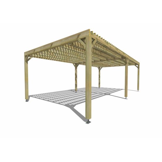 Pergola bois • 8m x 4m • indépendante • sens largeur • lattage bois • livraison comprise