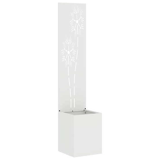 Écran de confidentialité de jardin floral blanc 32 x 140 cm