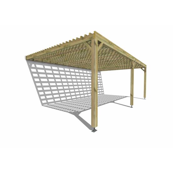Pergola bois • 7m x 4m • adossée • sens profondeur • lattage bois • livraison comprise