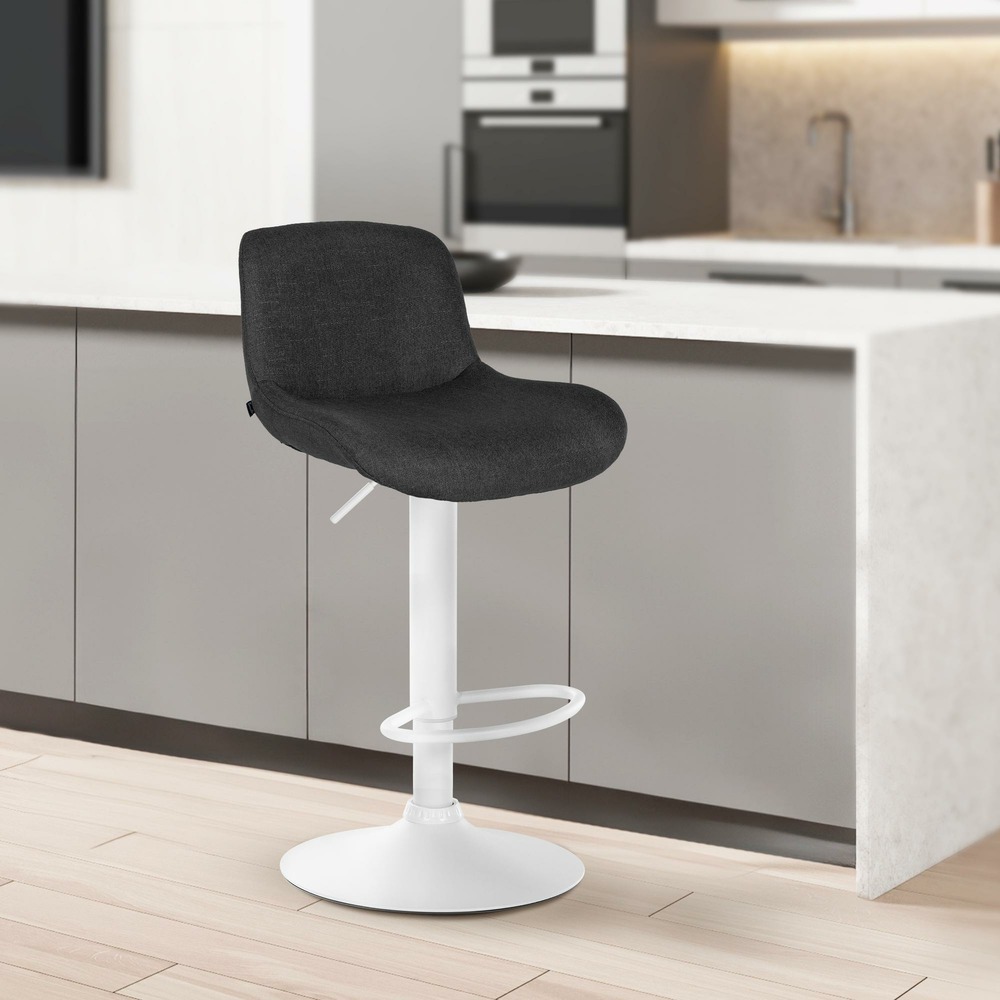 Tabouret de bar solon velours blanc