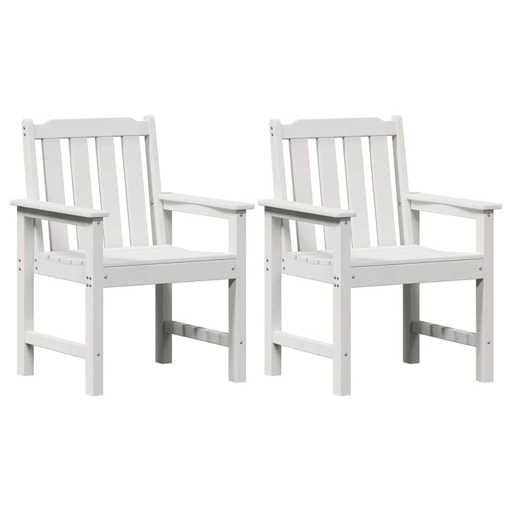 Chaise de jardin. 2 pcs blanc 65,5 x 59 x 88 cm hdpe