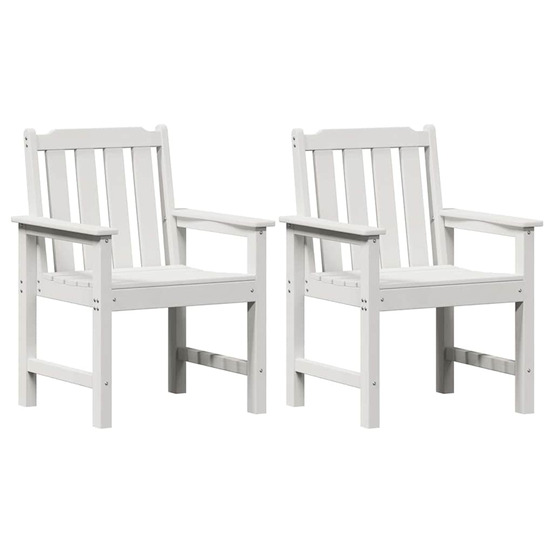 Chaise de jardin. 2 pcs blanc 65,5 x 59 x 88cm hdpe
