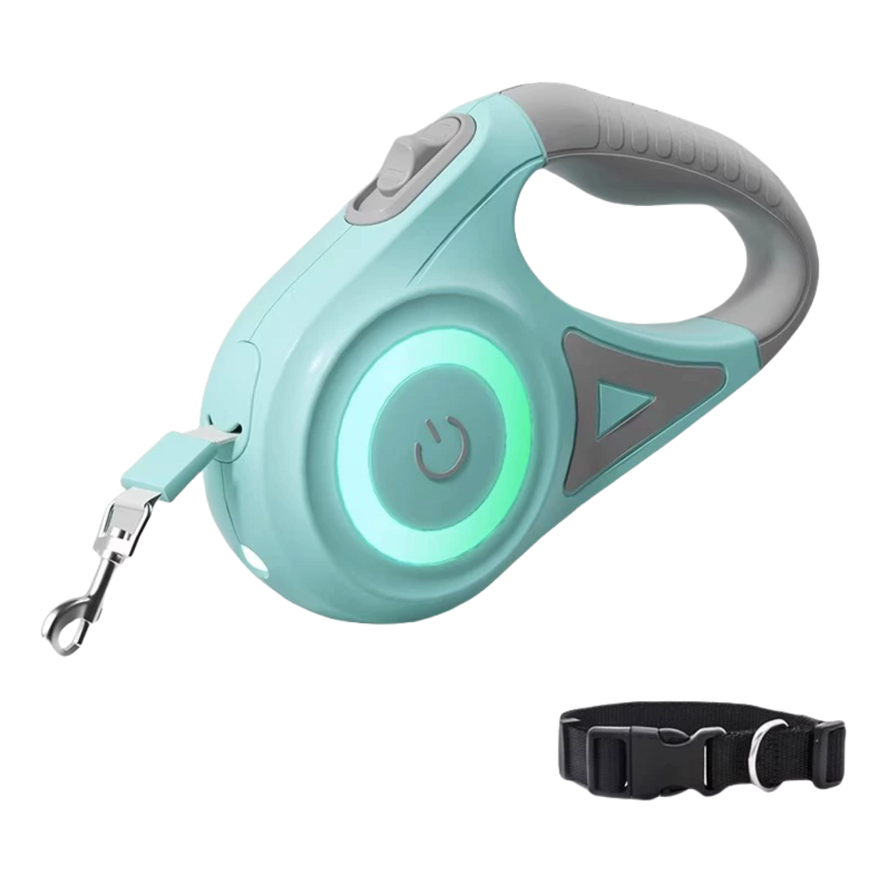 Laisse rétractable lumineuse, 16 pieds, 6 couleurs de banderole