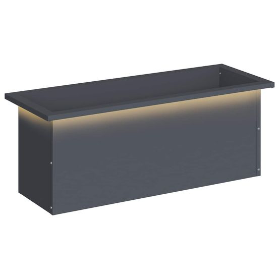 Jardinière d'extérieur de jardin avec led anthracite 30 x 80 x 30 cm acier