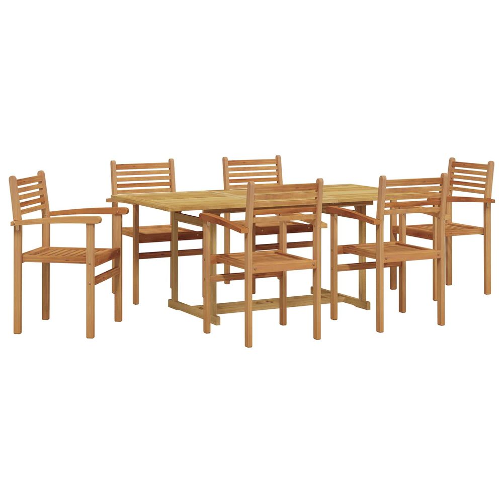 Ensemble de salle à manger pour jardin 7 pc marron