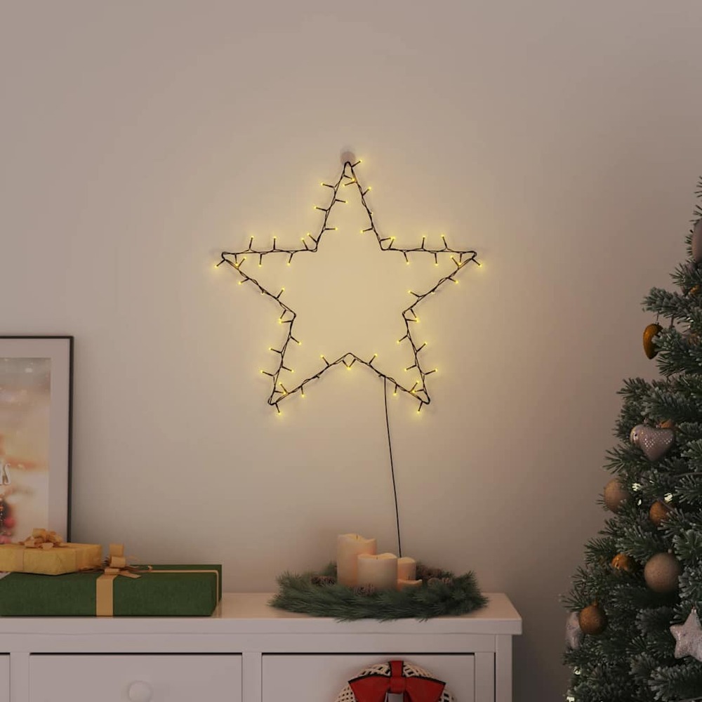 Lumières de noël silhouette d'étoile 80 led blanc chaud