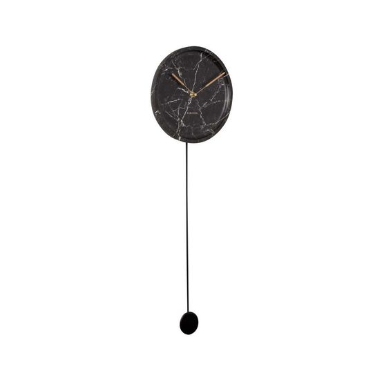 Horloge en polyrésine imitation marbre pendule noir