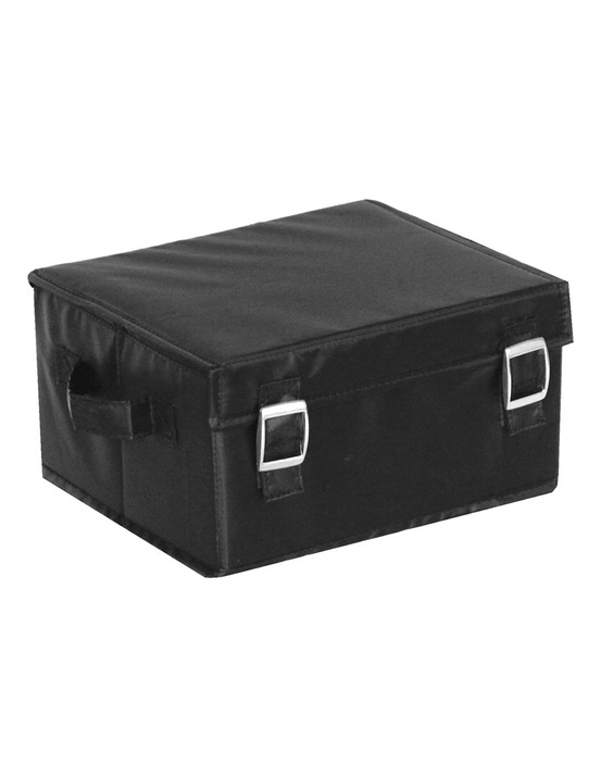Malle de rangement noire avec couvercle medium 26x22x14cm - mondex