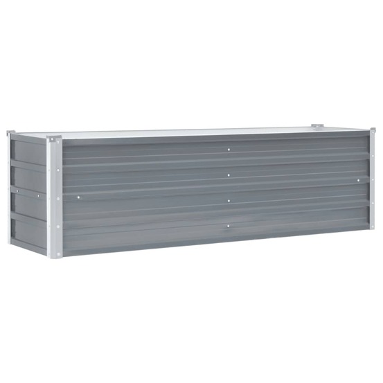 Jardinière lit surélevé plantes fleurs jardin acier galvanisé 160 x 40 x 45 cm gris