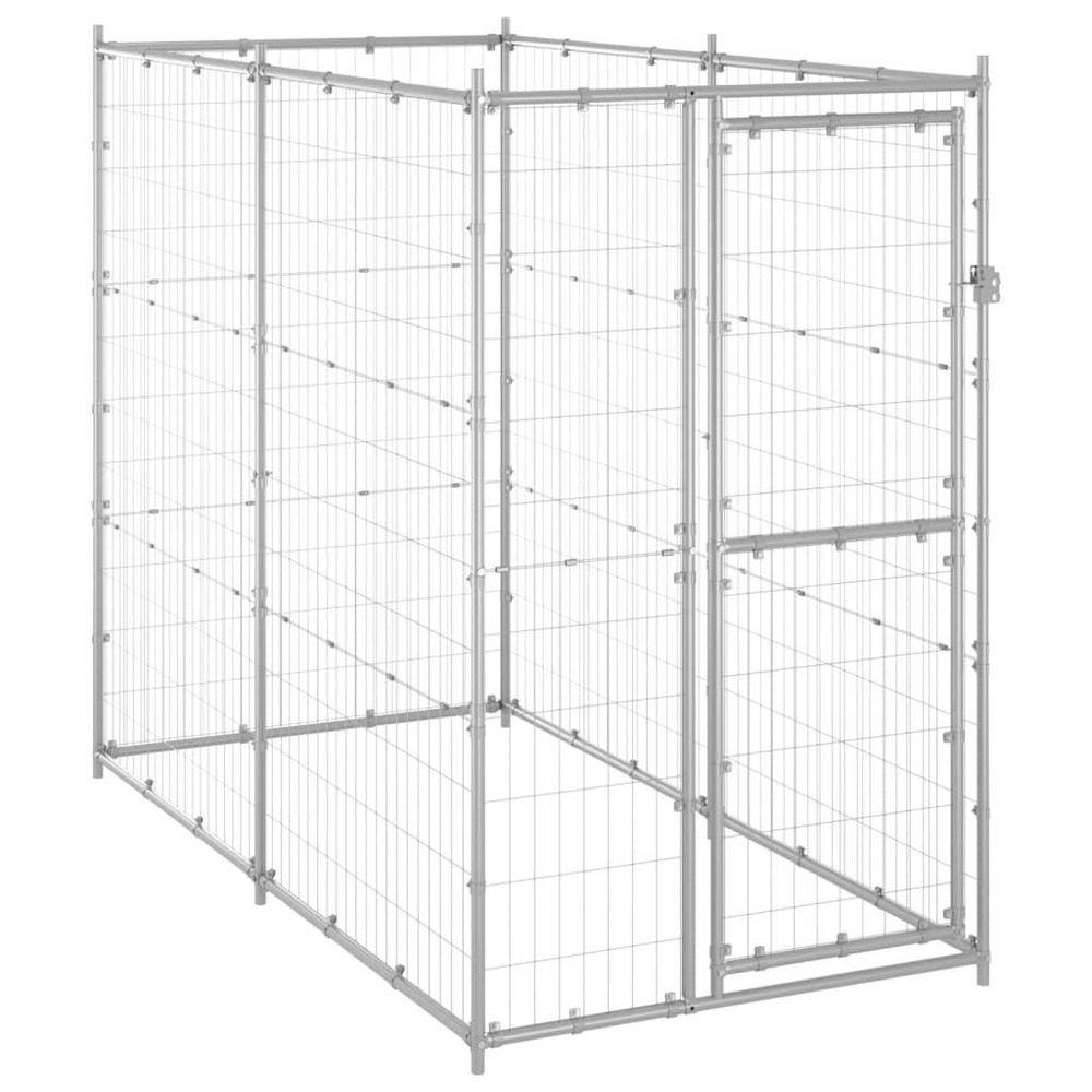 Chenil extérieur cage enclos parc animaux chien extérieur pour chiens acier galvanisé 110 x 220 x 180 cm