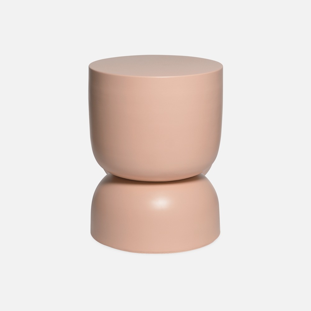 Table d'appoint. Bout de canapé. Table de chevet en métal. Rose. Madi ø32 x h 42cm