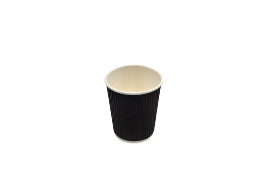 Gobelet en carton blanc double paroi ondulée noir - 500 unités - betik