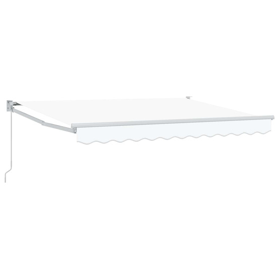Auvent rétractable blanc 3,5 x 2 m 100% polyester et aluminium
