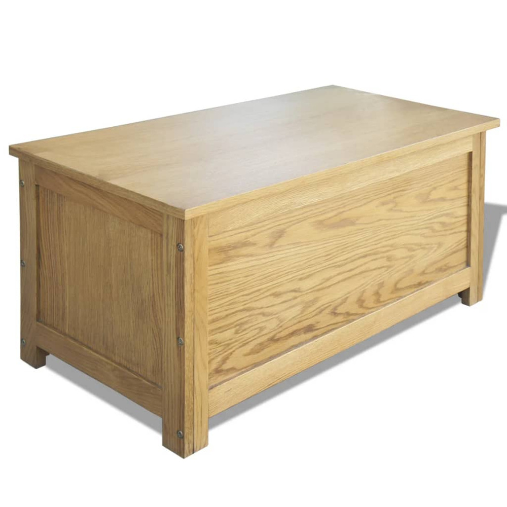 Coffre de rangement 90 x 45 x 45 cm bois de chêne massif