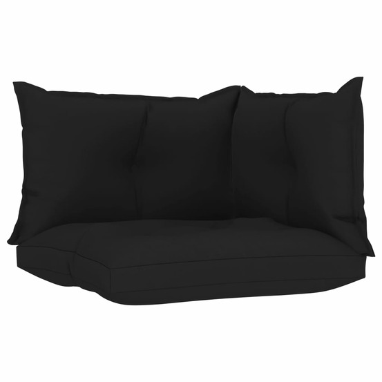 Coussins de palette lot de 3 noir tissu