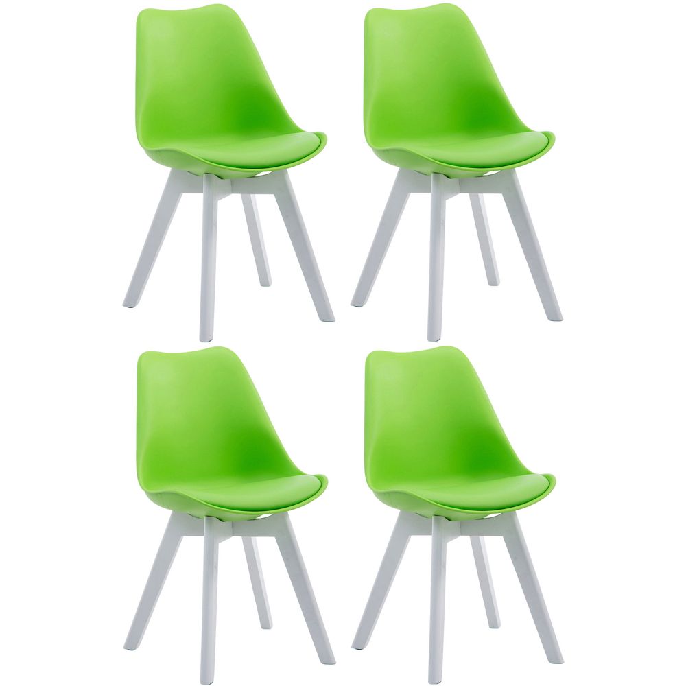 Lot de 4 chaises visiteur borneo v2 simili cuir blanc