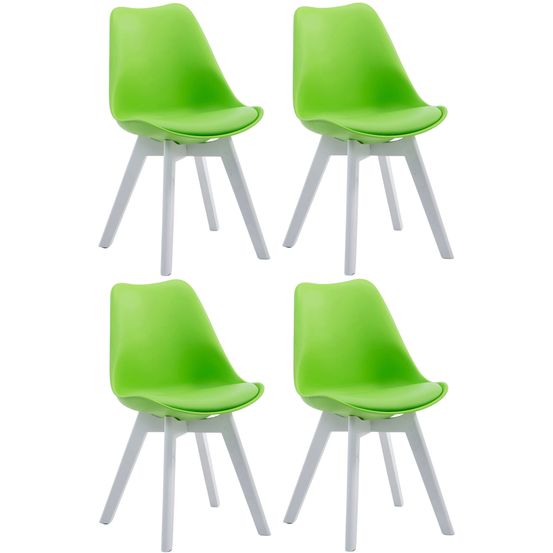 Lot de 4 chaises visiteur borneo v2 simili cuir blanc