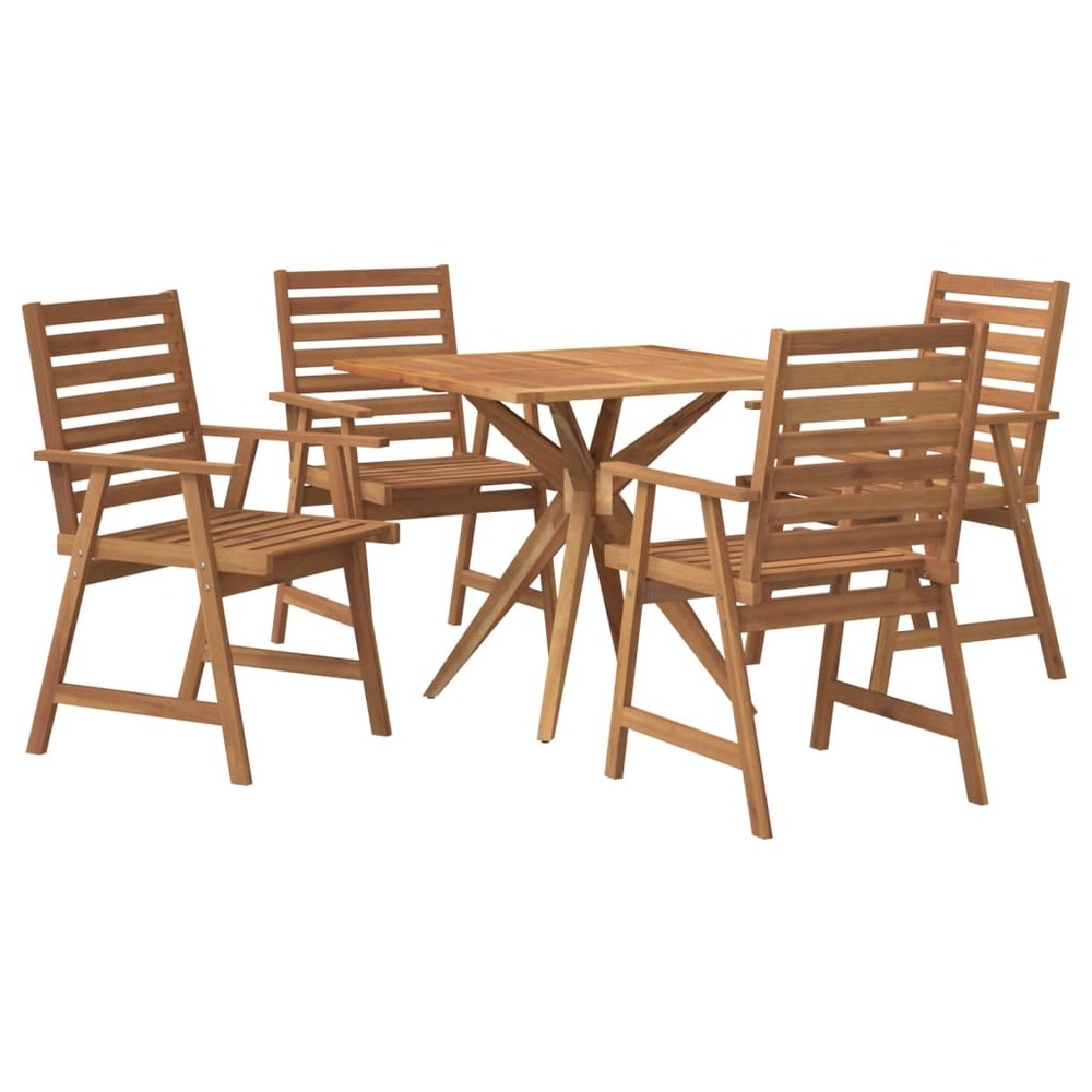 Ensemble à manger de jardin 5 pcs bois d'acacia solide