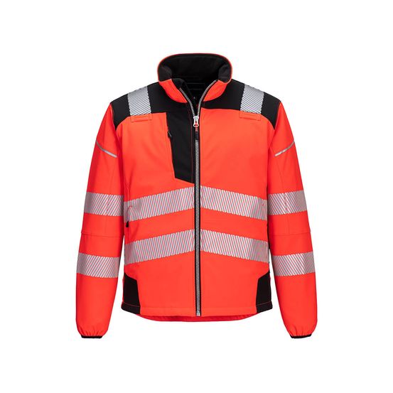 Softshell haute-visibilité pw3 - 4xl - rouge/noir - portwest