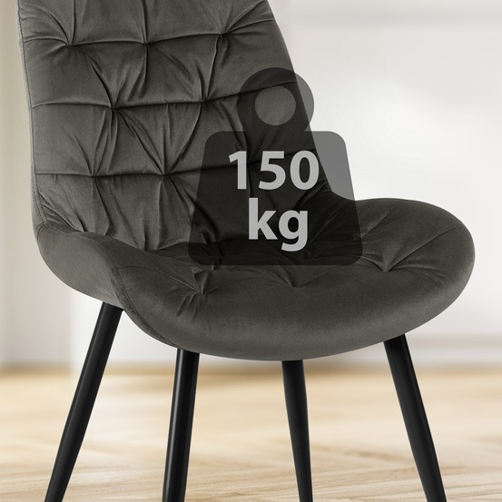 Chaise de salle à manger en velours rossford