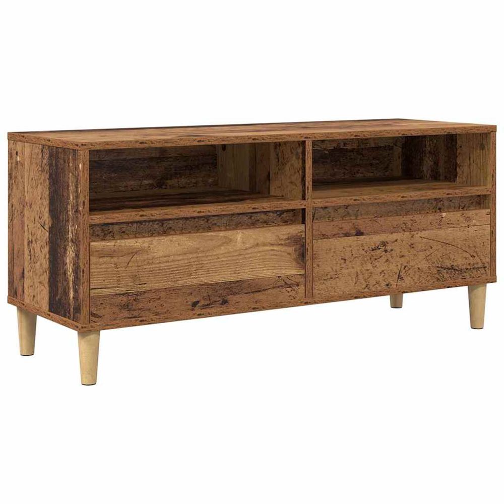 Meuble tv 100 x 34,5 x 44,5 cm bois ancien bois d'ingénierie