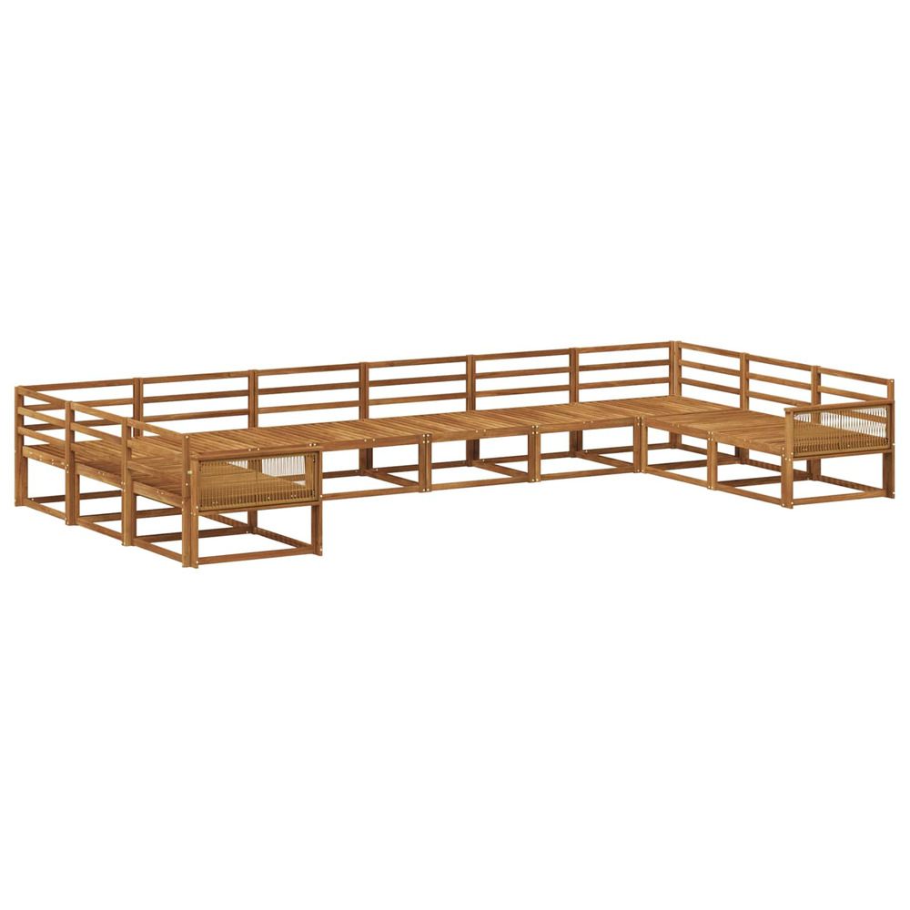 Ensemble de canapés d'extérieur 10 pcs naturel