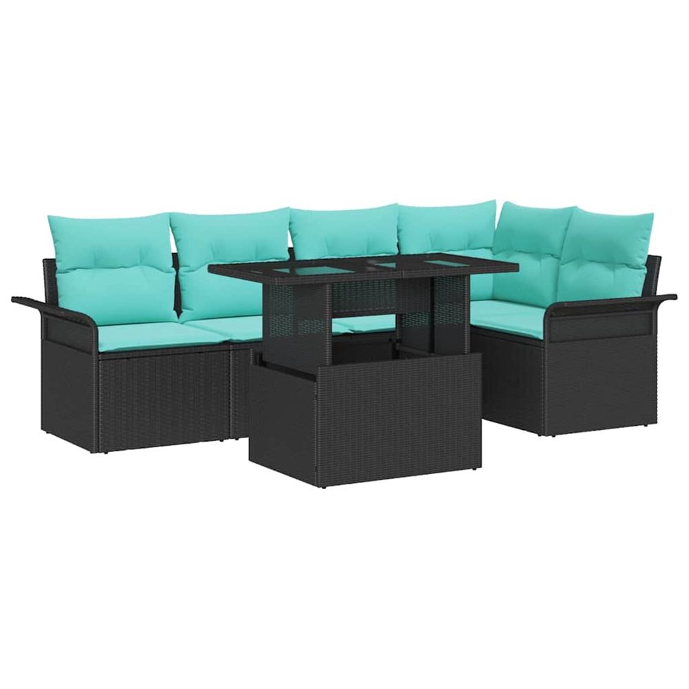 Ensemble de canapé de jardin 6 pc noir