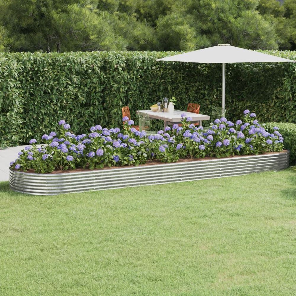 Très grand carré potager acier galvanisé jardin argenté 523x140x36 cm