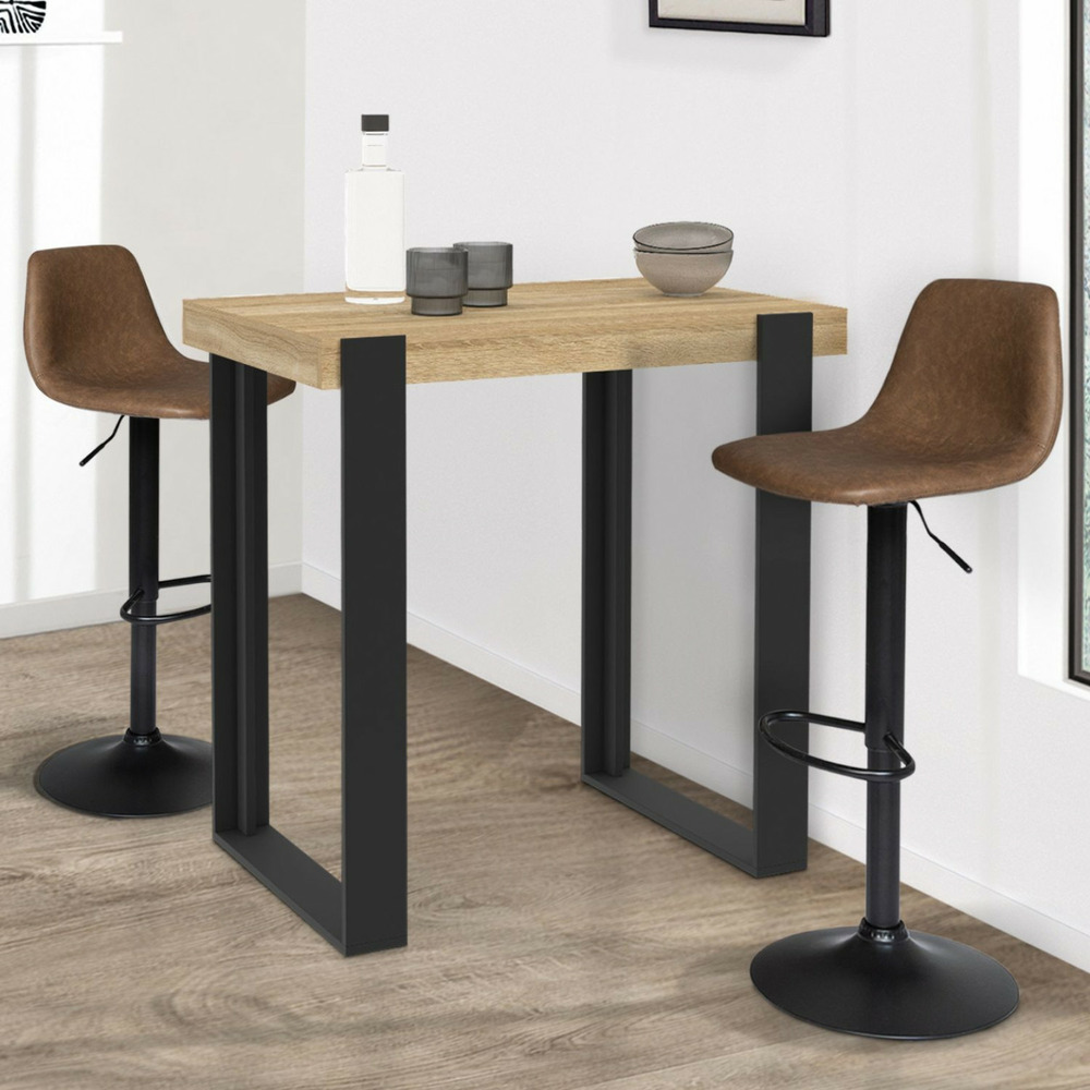 Table haute de bar phoenix bois et noir 113 cm