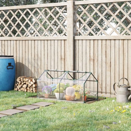 Mini serre de jardin acier et pvc transparent 120 x 60 x 60 cm balcon potager protection - comfortxl outdoor living