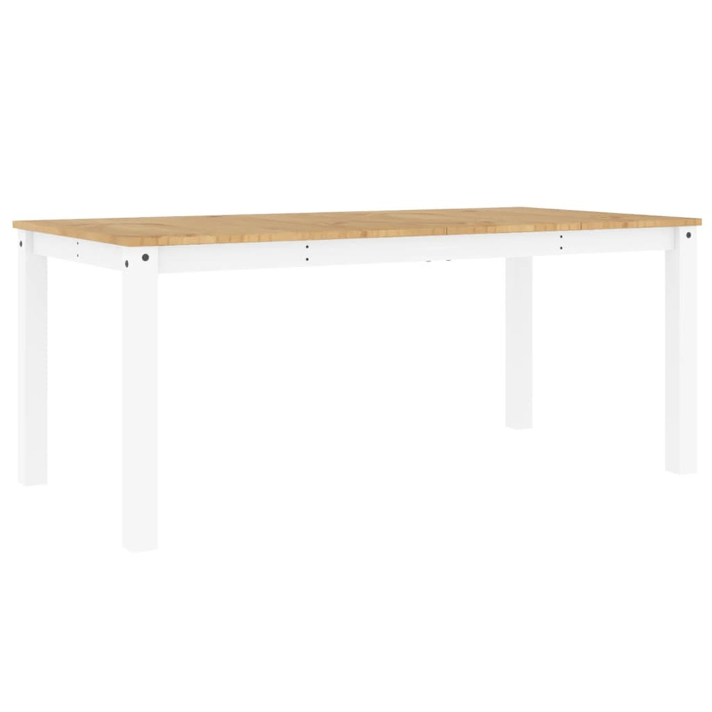 Table à manger panama blanc 180x90x75 cm bois massif de pin