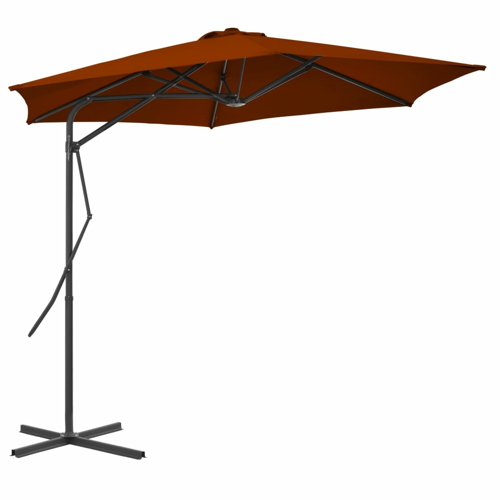 Parasol d'extérieur avec mât en acier 300 x 230 cm orange