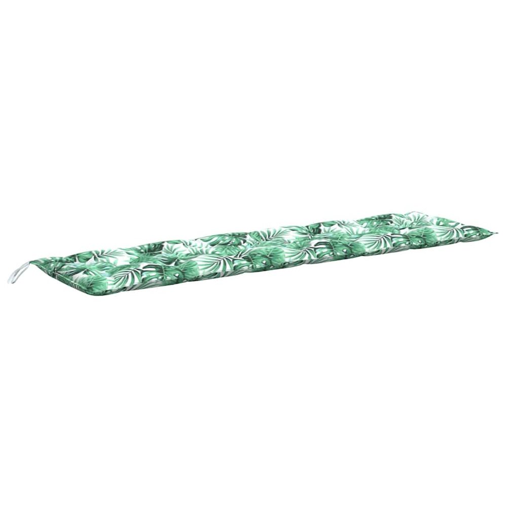 Coussin de banc de jardin motif de feuilles 180x50x7 cm