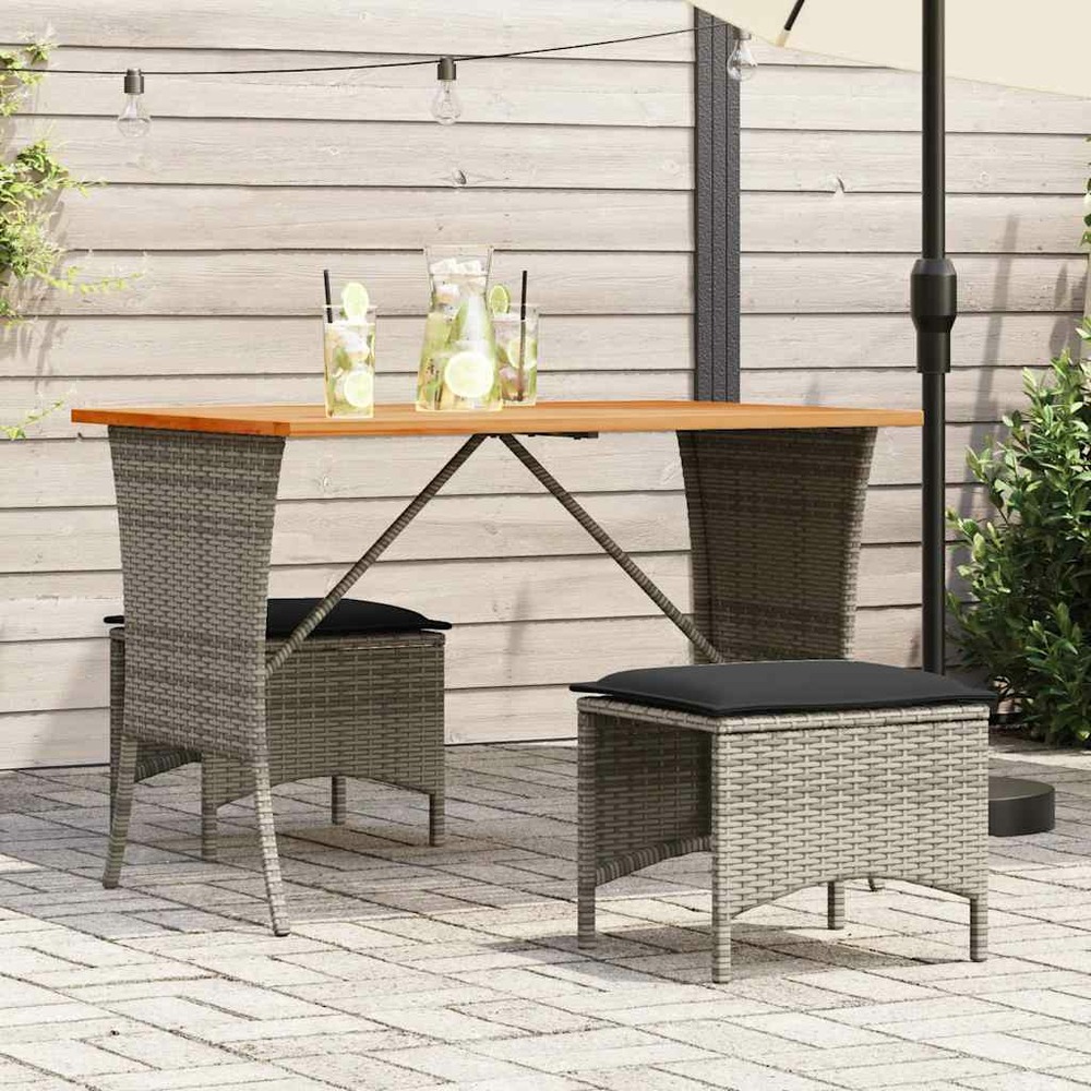 Table de jardin avec dessus en bois d'acacia gris 105x75x72 cm