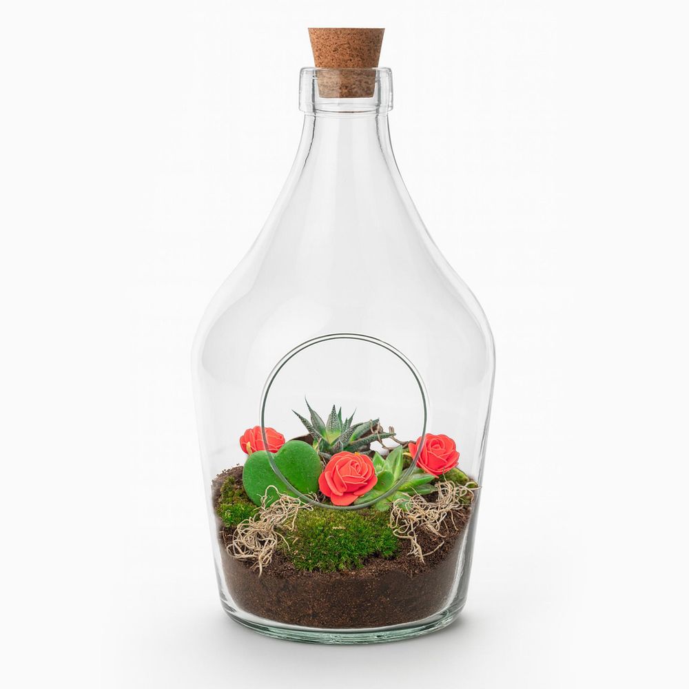 Love in a bottle - diy open planten terrarium - plantes d'intérieur