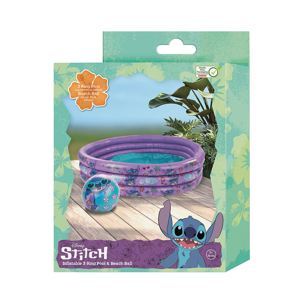 Piscine 100cm 3 boudins stitch hti toys uk htkdcs24 3512