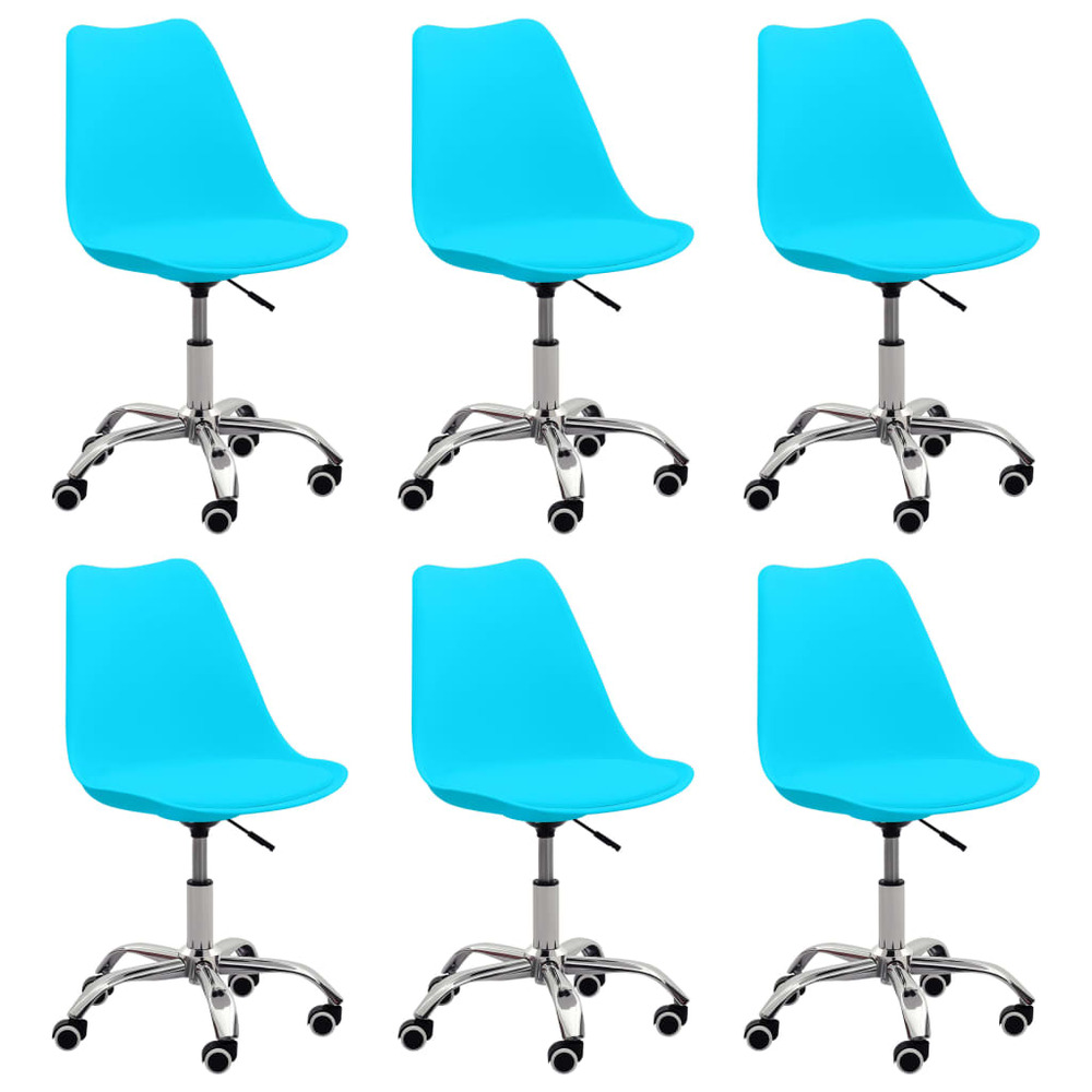 Chaises de salle à manger 6 pcs bleu similicuir