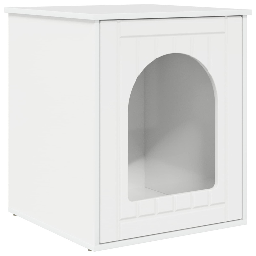 Maison pour chat blanc brillant 53 x 52 x 62 cm