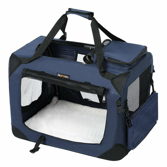 Sac de transport pour chien caisse pliable pour chien bleu 50 x 35 x 35 cm bleu