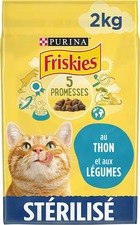 Croquettes pour chat stérilise au thon et aux légumes 2kg friskies
