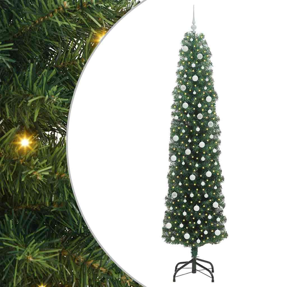 Sapin de noël artificiel vert 240 cm pvc et acier et plastique
