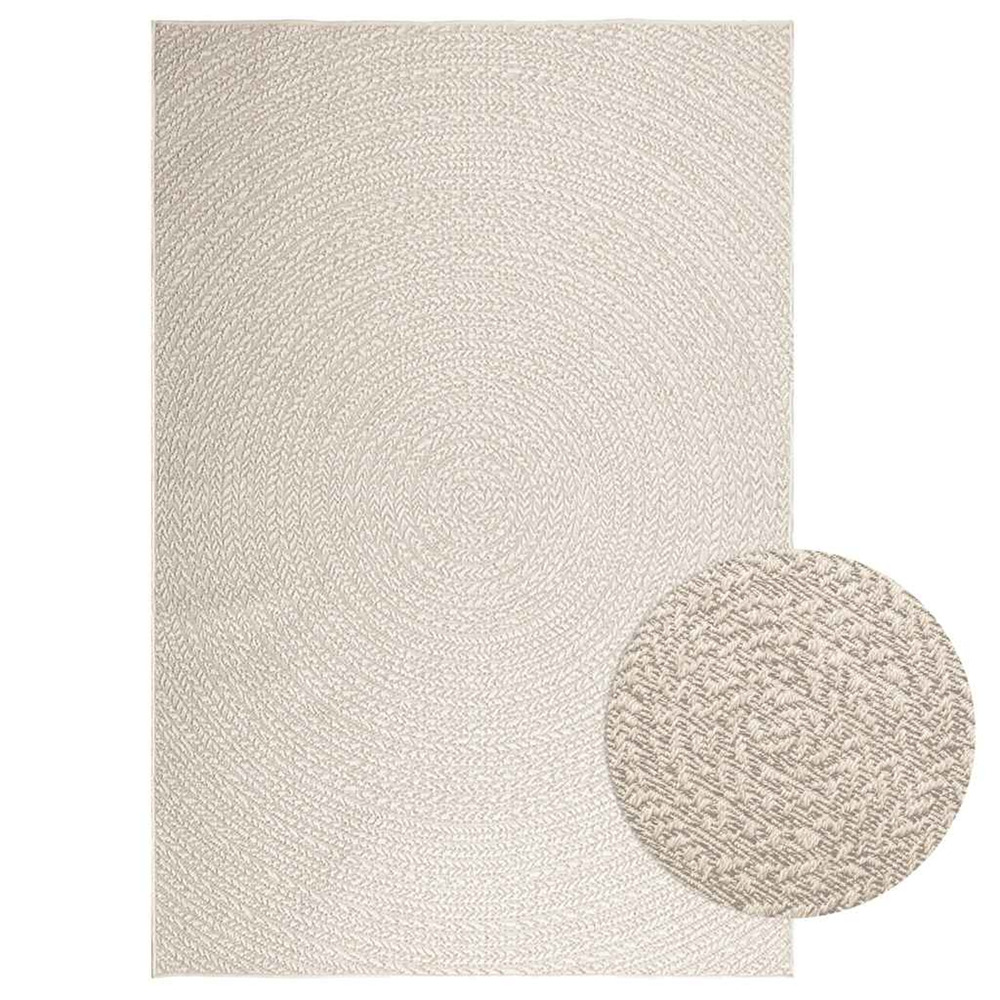 Tapis zizur crème 160x230 cm aspect de jute intérieur extérieur