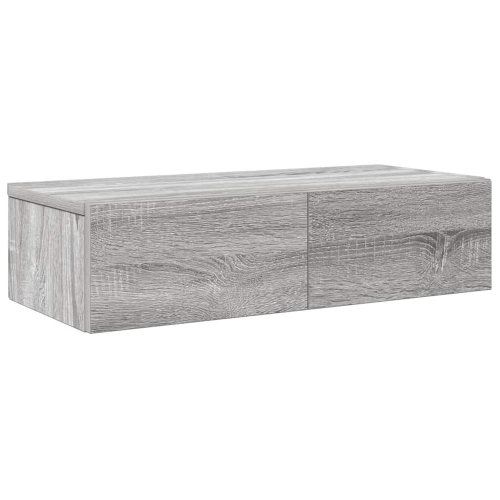 Étagère murale avec tiroirs sonoma gris bois d'ingénierie